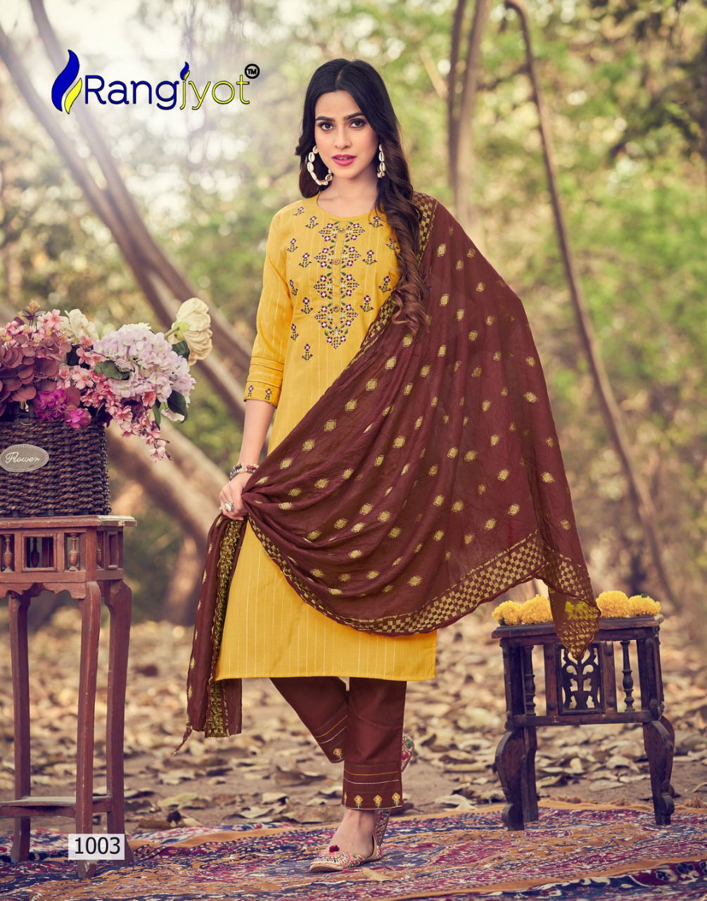 Rangjyot Sakshi New Exclusive Wear Kurti Pant With Dupatta Collection